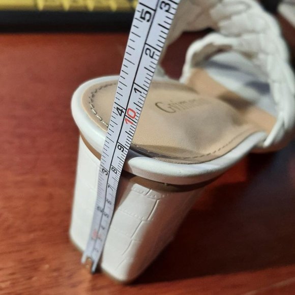 NEW ! Gvimenos Braided Heel Slip On Block Sandals White Wedding Party Size 10 - Picture 6 of 6